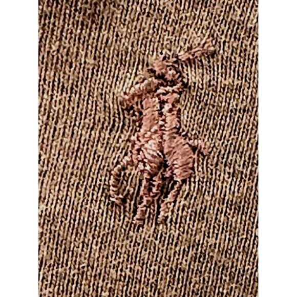 RALPH LAUREN SPORT Shirt Women Small Brown 3/4 Sleeve V Neck Pullover - Picture 6 of 9